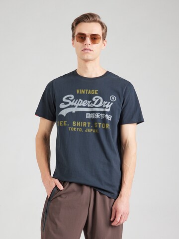 Maglietta 'Heritage' di Superdry in blu: frontale