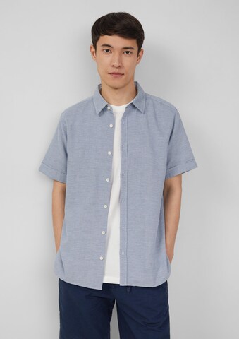s.Oliver Regular Fit Hemd in Blau: Vorderseite