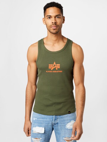 T-Shirt ALPHA INDUSTRIES en vert : devant