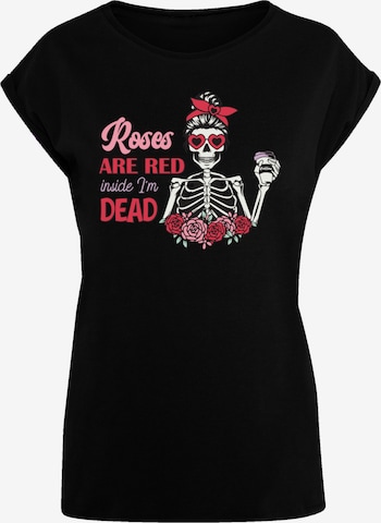 F4NT4STIC T-Shirt 'Anti Valentinstag Roses Are Red' in Schwarz: Vorderseite
