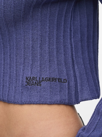 KARL LAGERFELD JEANS Trui 'Plisse' in Blauw