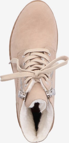 Rieker Lace-Up Ankle Boots in Beige