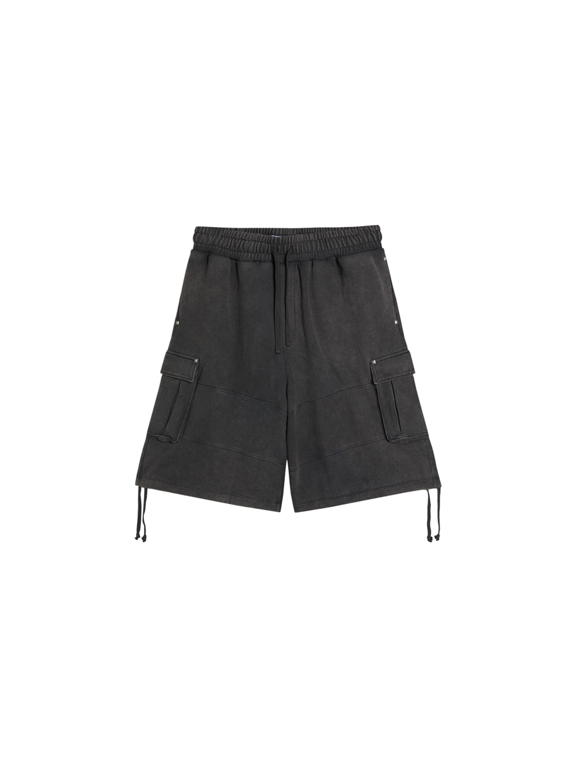 Bershka Wide leg Cargobyxa i svart: framsida