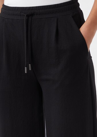 comma casual identity Wide leg Bandplooibroek in Zwart