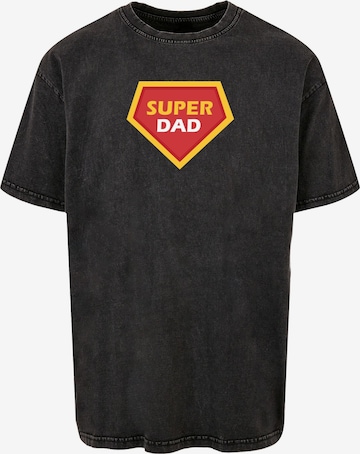 Merchcode Shirt 'Fathers Day - Super Dad' in Black: front