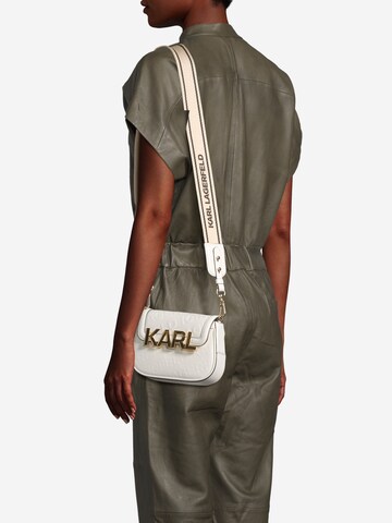 Karl Lagerfeld - Bolso de hombro en blanco