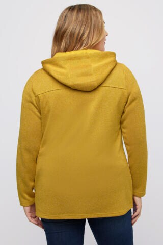 Ulla Popken Zip-Up Hoodie in Yellow