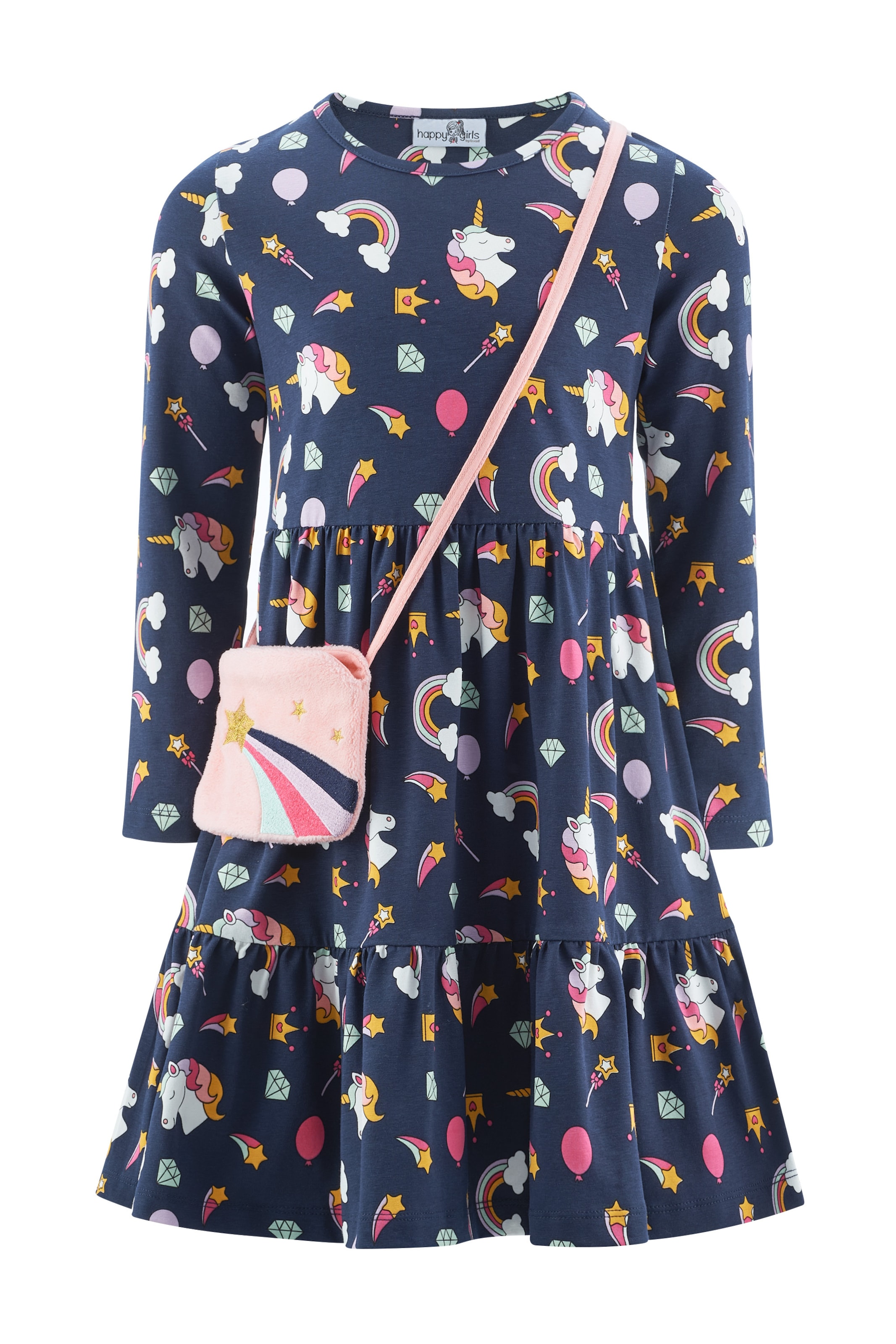 Rochie de la happy girls pe albastru: față