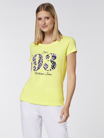 Oklahoma Jeans T-Shirt ' mit gemustertem Motiv ' in Gelb: predná strana