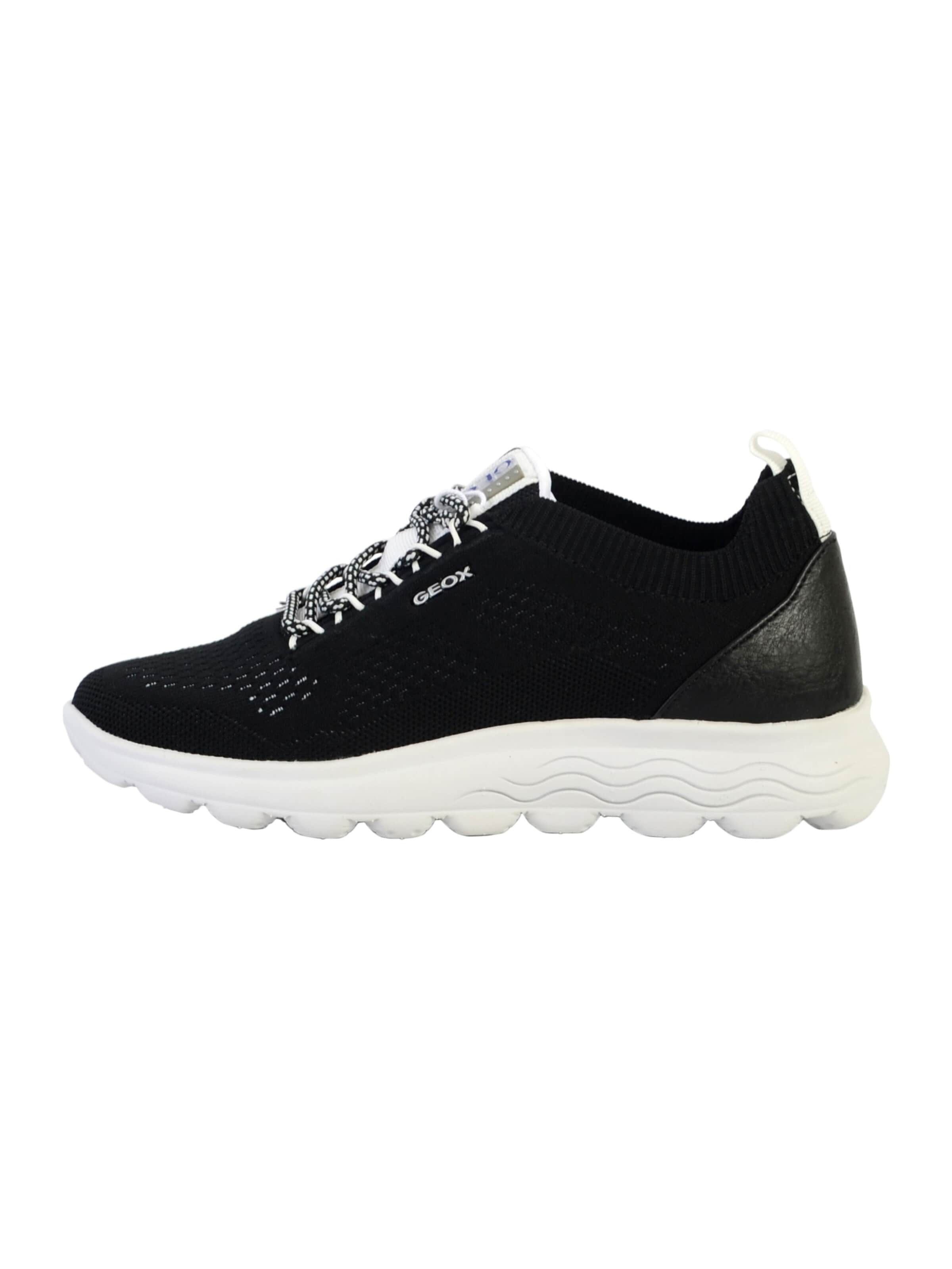 GEOX - Calzado deportivo con cordones en negro: frente