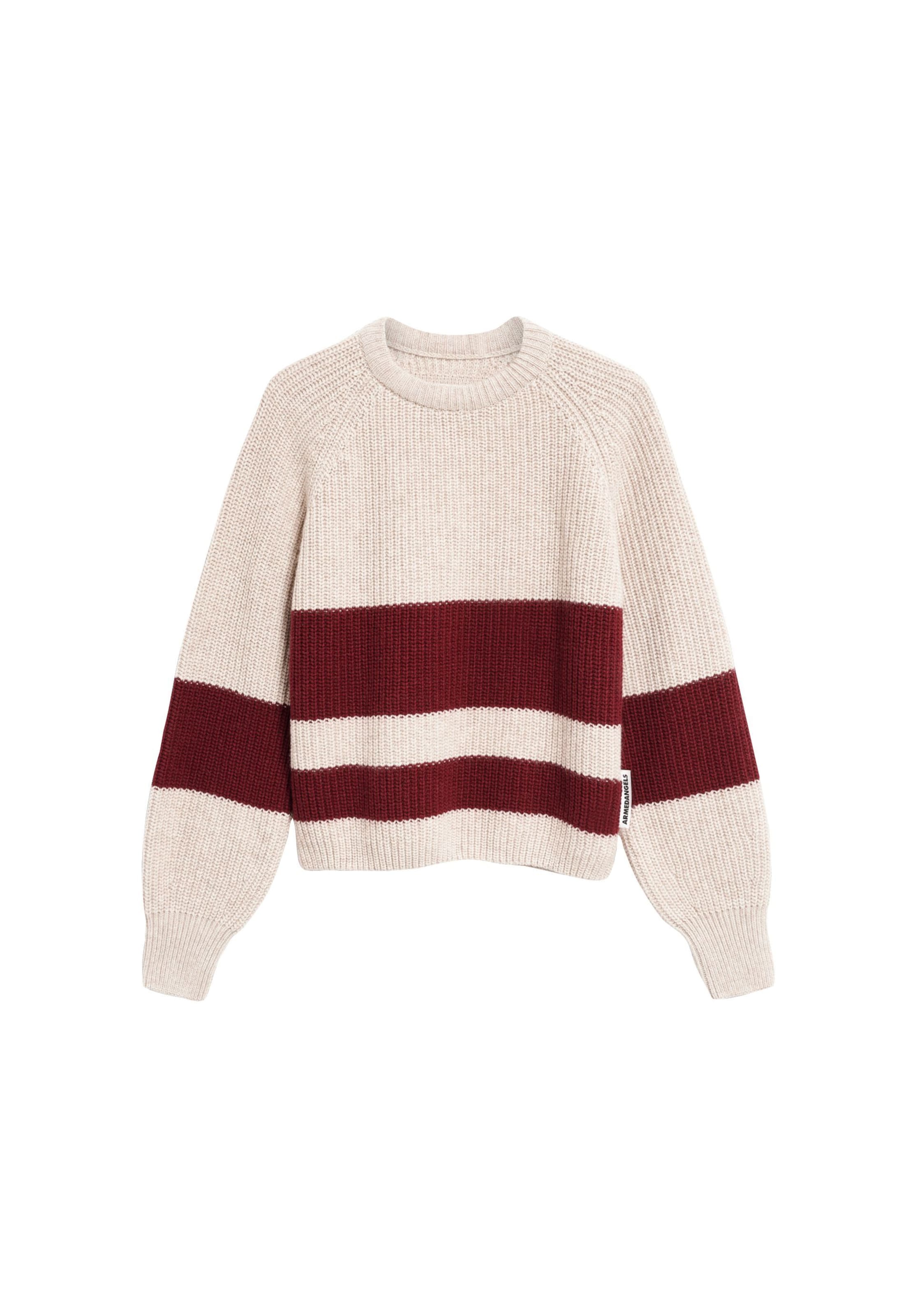 ARMEDANGELS Trui 'RIB STRIPED' in Wit: voorkant