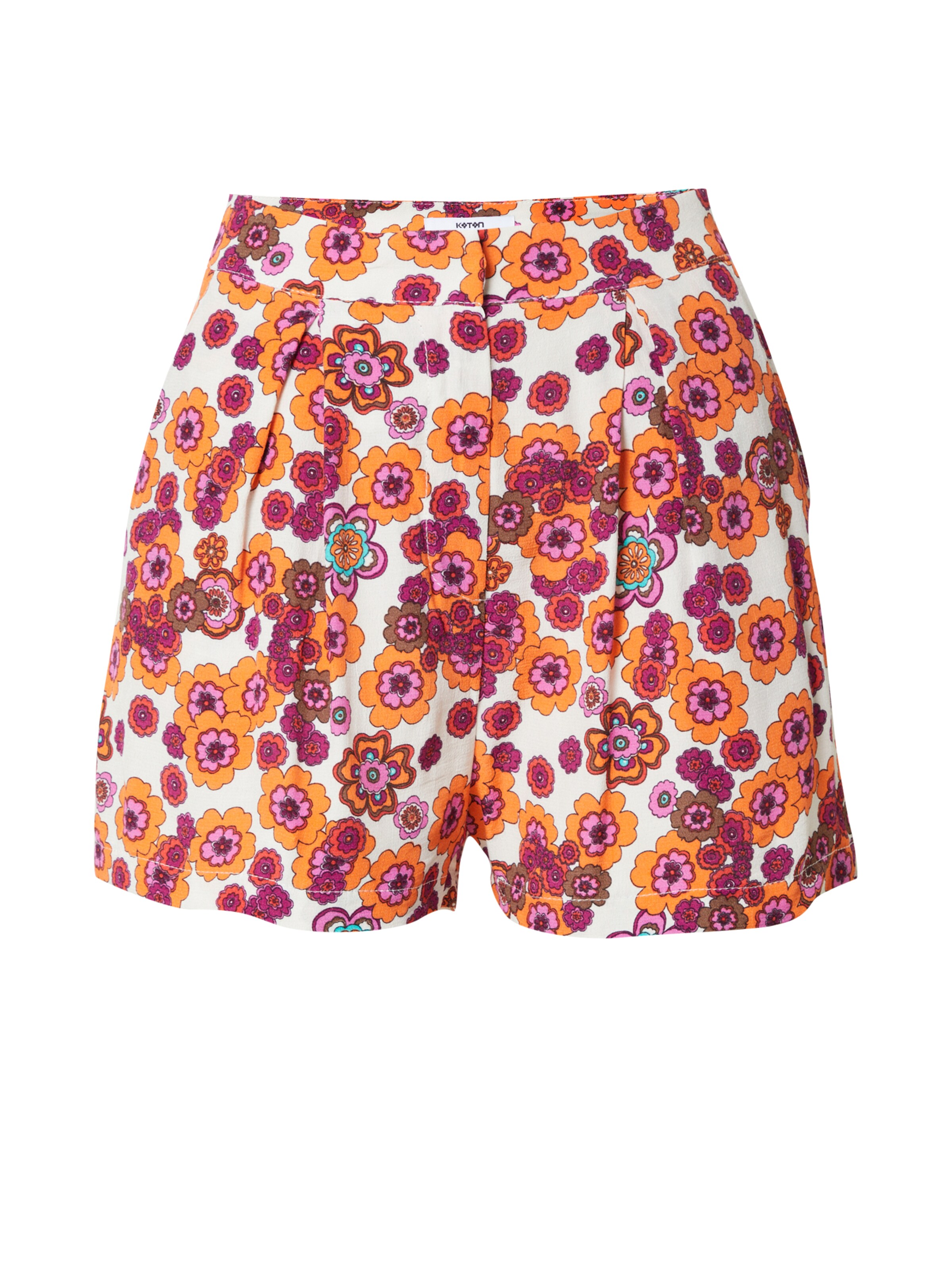 Koton regular Παντελόνι πλισέ σε πορτοκαλί: μπροστά