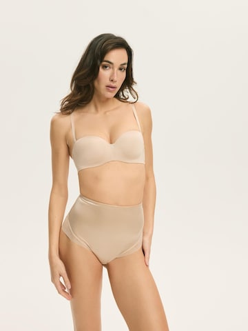 Push-up Reggiseno 'Push-up-BH Raffen, Plunge-Dekolleté, Balconette-Cups 65B' di ESOTIQ in beige