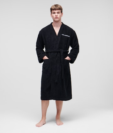 Karl Lagerfeld Bathrobe long 'Ikonik 2.0' in Black: front