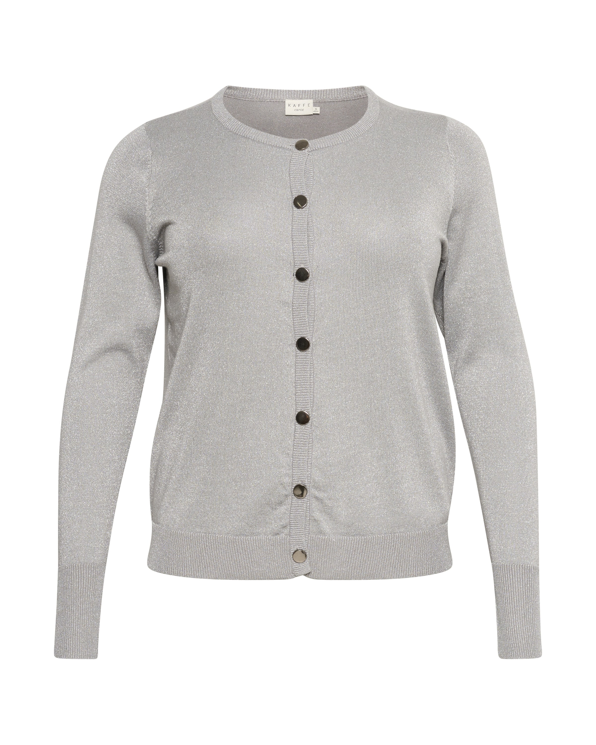 KAFFE CURVE Kardigan 'KC Regitta' w kolorze szary: przód