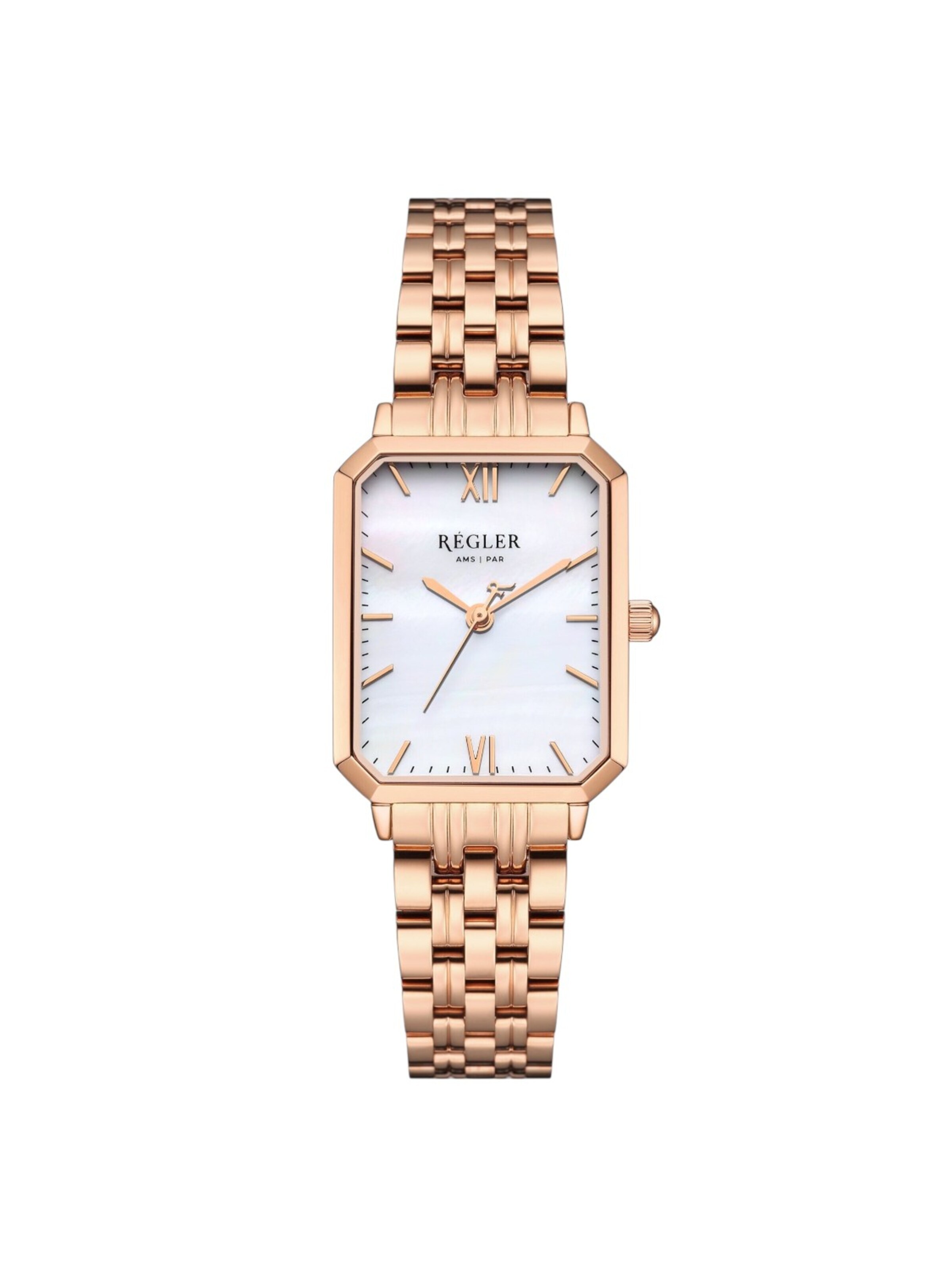Régler Zegarek analogowy 'Régler Élégance Steel Rose Gold - Pearl' w kolorze złoty: przód