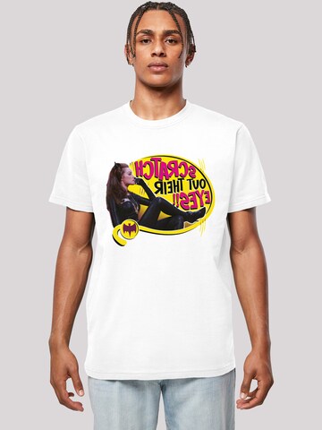 T-Shirt 'Batman TV Series Catwoman Scratch' F4NT4STIC en blanc : devant