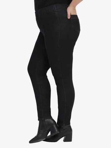 SHEEGO Skinny Jeggings in Schwarz