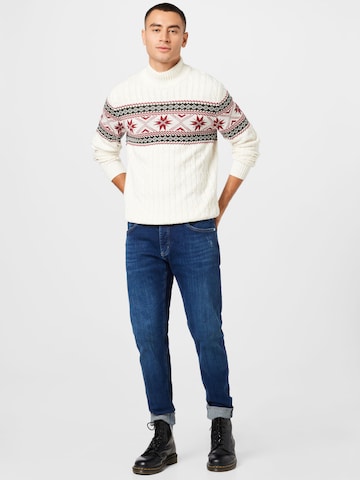 SELECTED HOMME - Pullover 'Flake' em bege