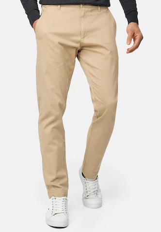 Regular Pantalon chino INDICODE JEANS en beige : devant