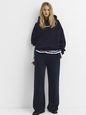Pull&Bear Wide leg Broek in Blauw: voorkant