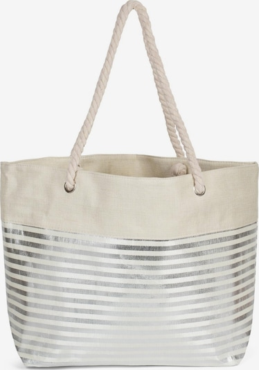 styleBREAKER Strandtasche 'Strandtasche mit metallic Streifen' in One Size in beige, Produktansicht
