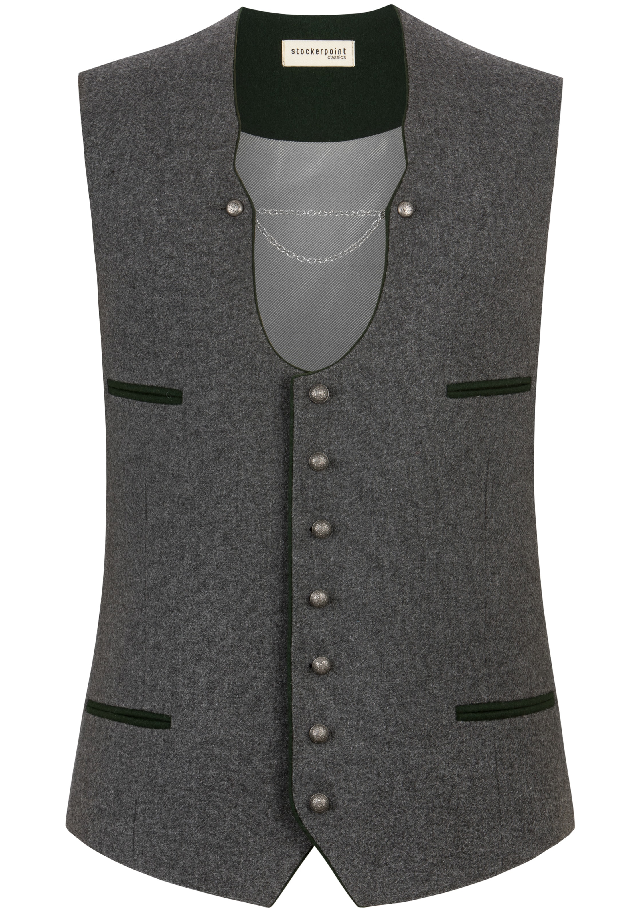 STOCKERPOINT Trachtenweste 'Salerio' in Grau: Vorderseite