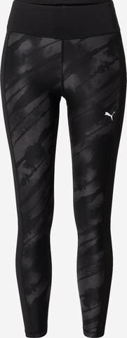 PUMA Skinny Workout Pants in Black: front