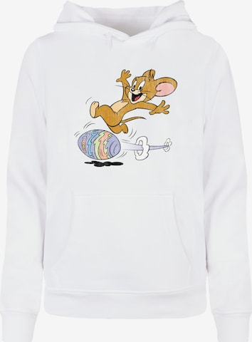 Sweat-shirt 'Tom And Jerry - Egg Run' ABSOLUTE CULT en blanc : devant