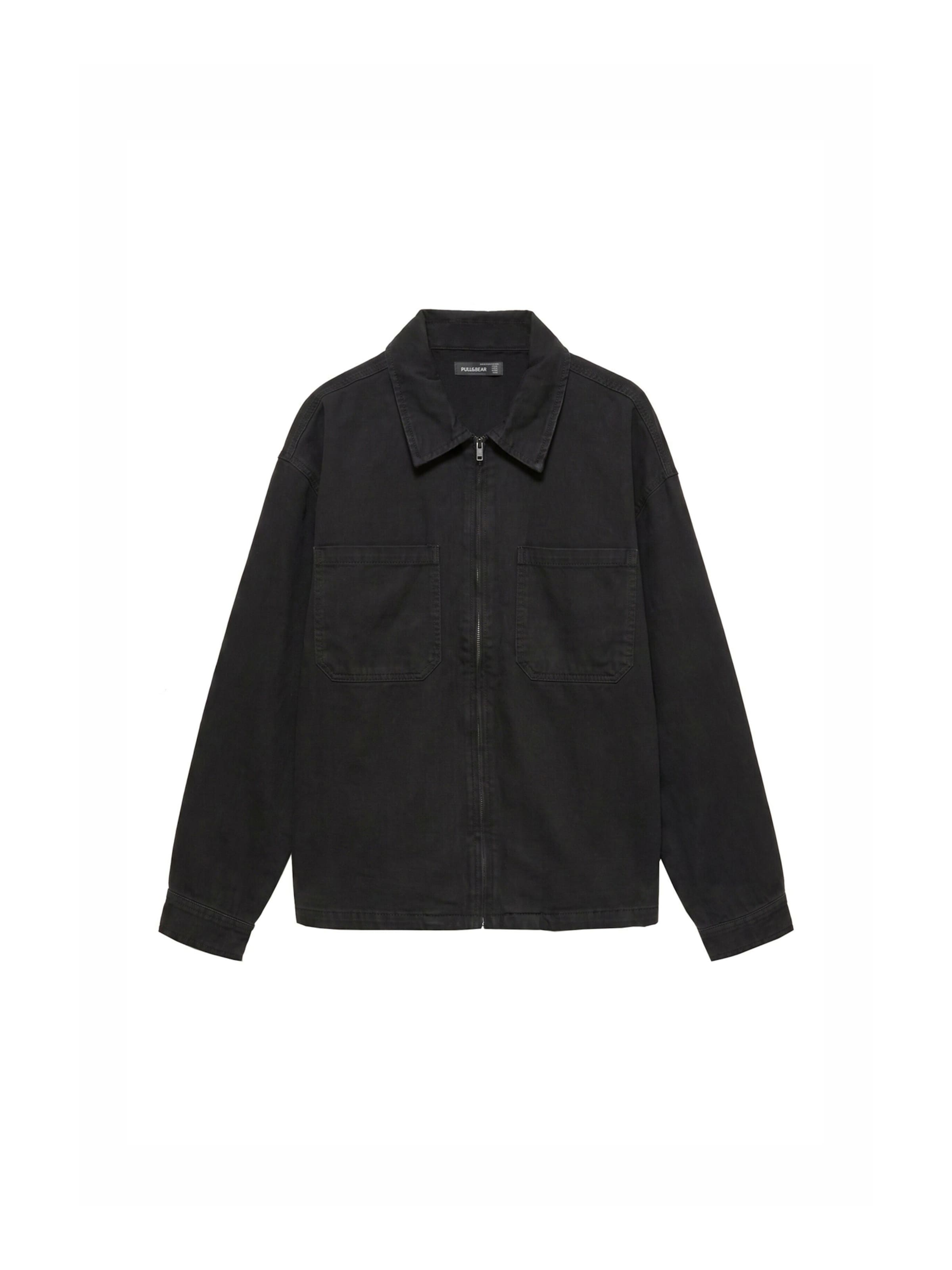 Giacca di mezza stagione di Pull&Bear in nero: frontale