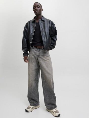 JACK & JONES Široke hlačnice Kavbojke 'JJIDAVE JJORIGINAL' | črna barva