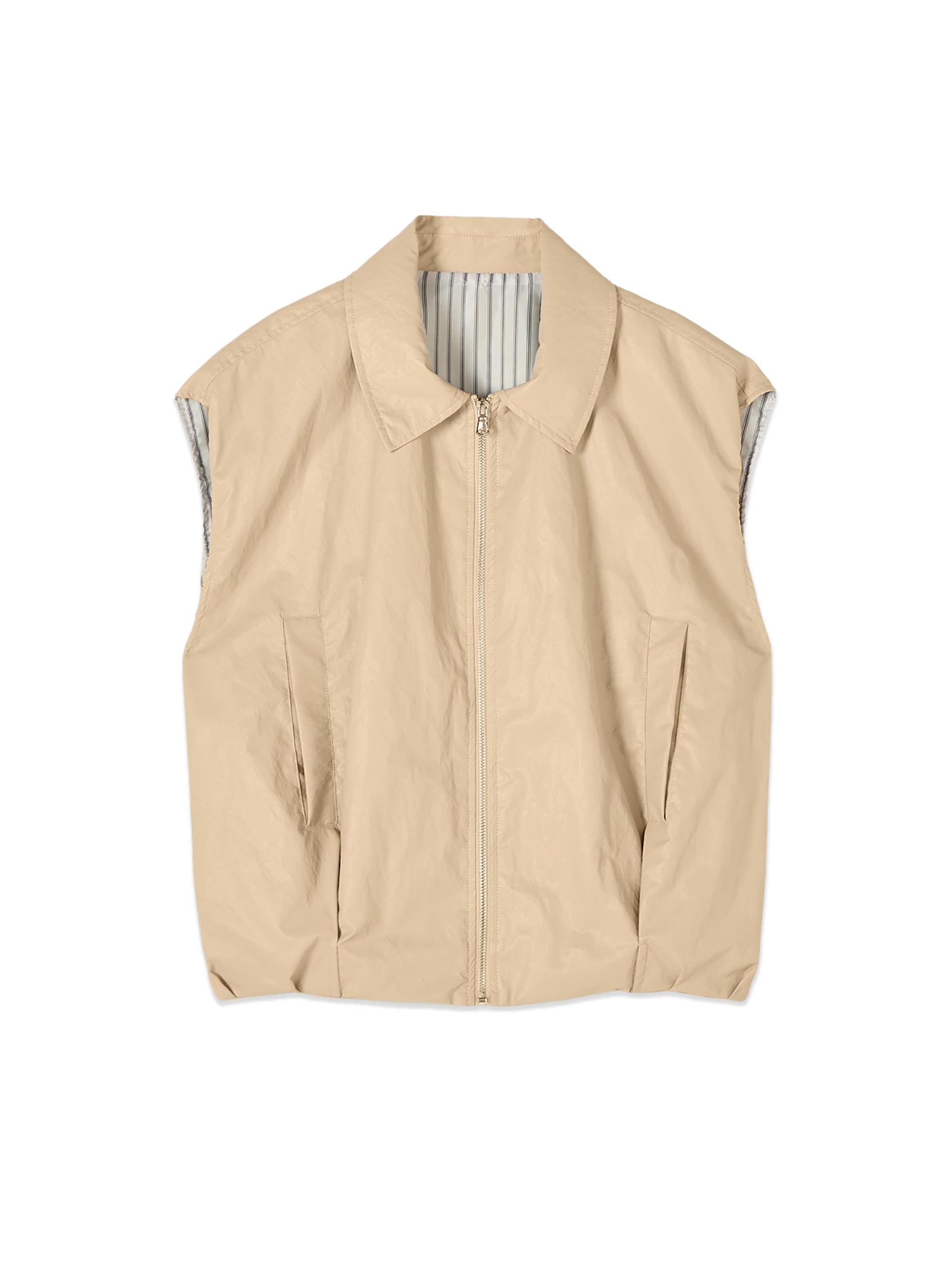 Giacca di mezza stagione di oltre in beige: frontale