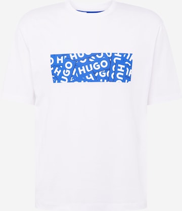 T-Shirt 'Nalayo' HUGO Blue en blanc : devant