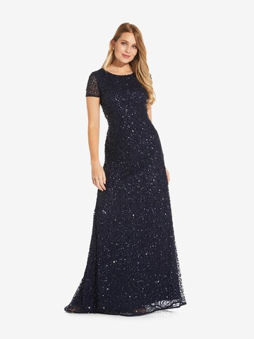 Adrianna Papell Evening Dress 'Scoop Back Long Dress' in Blue: front