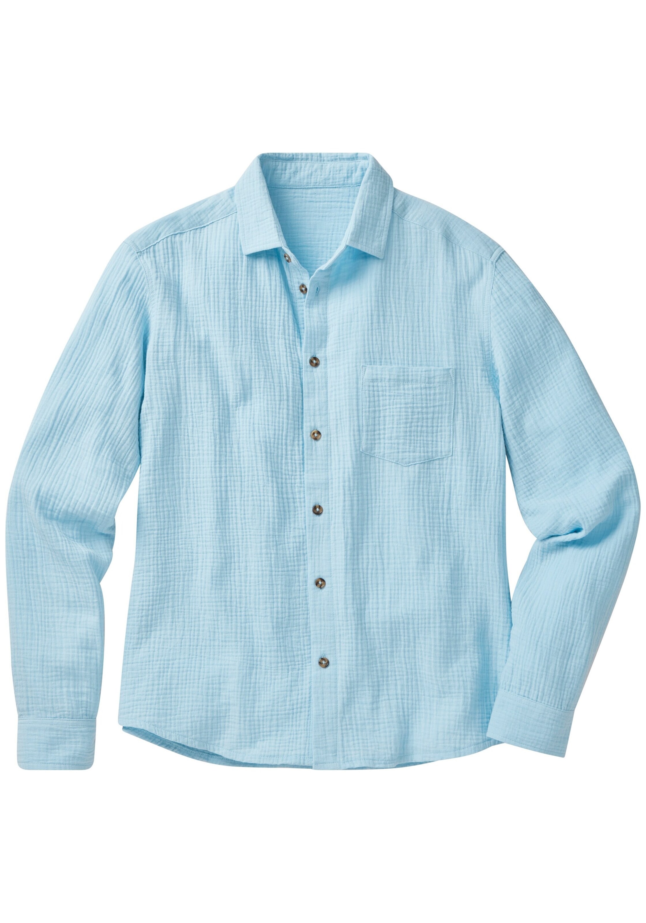 BEACH TIME Regular Fit Hemd in Blau: Vorderseite