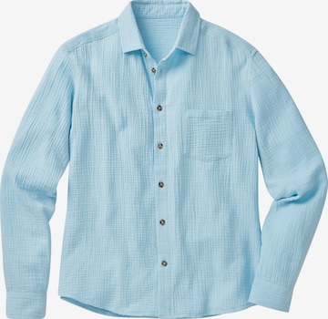 BEACH TIME Regular Fit Hemd in Blau: Vorderseite