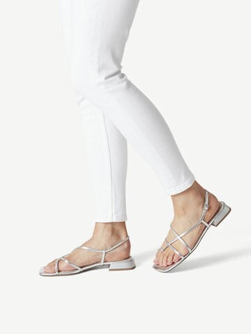 TAMARIS Strap sandal in Silver: front