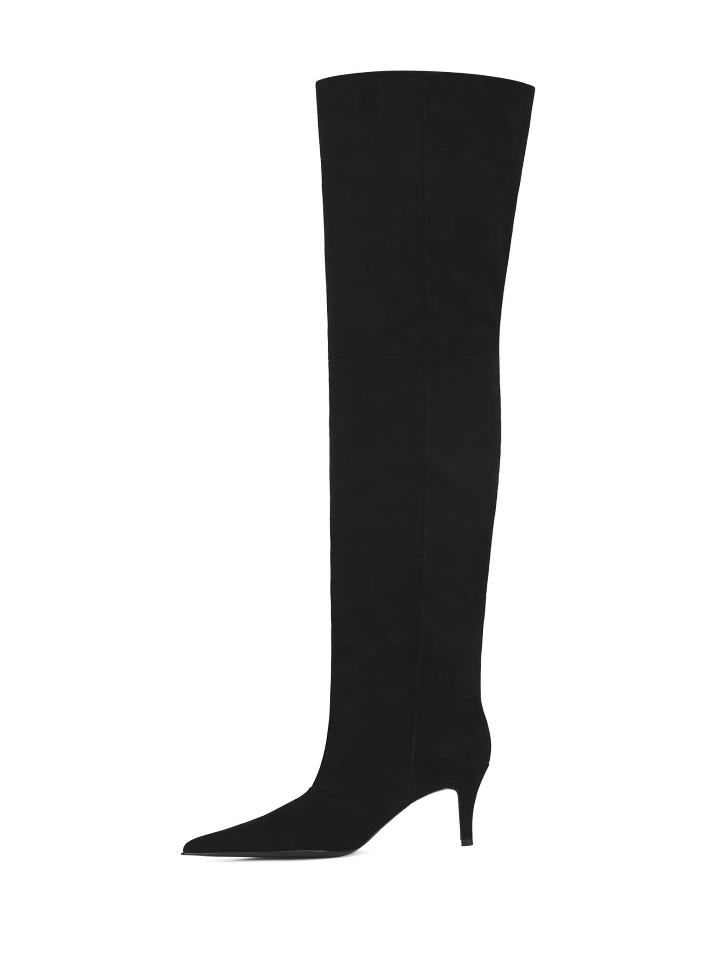 Potamy Over the Knee Boots in Black: front