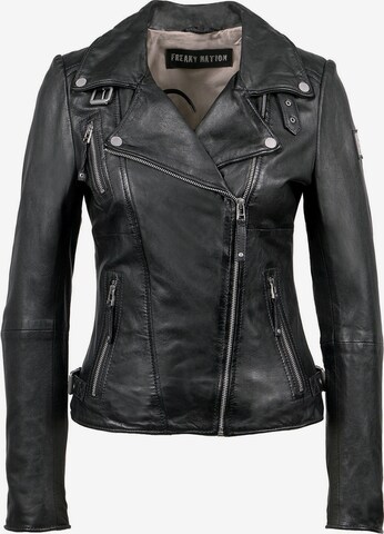 FREAKY NATION Lederjacke 'BikerPrincess' in Schwarz: predná strana