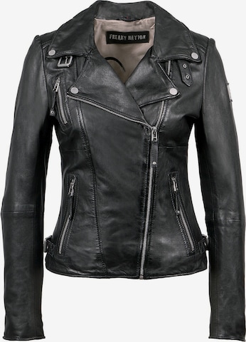 FREAKY NATIONPrijelazna jakna 'BikerPrincess' - crna boja: prednji dio