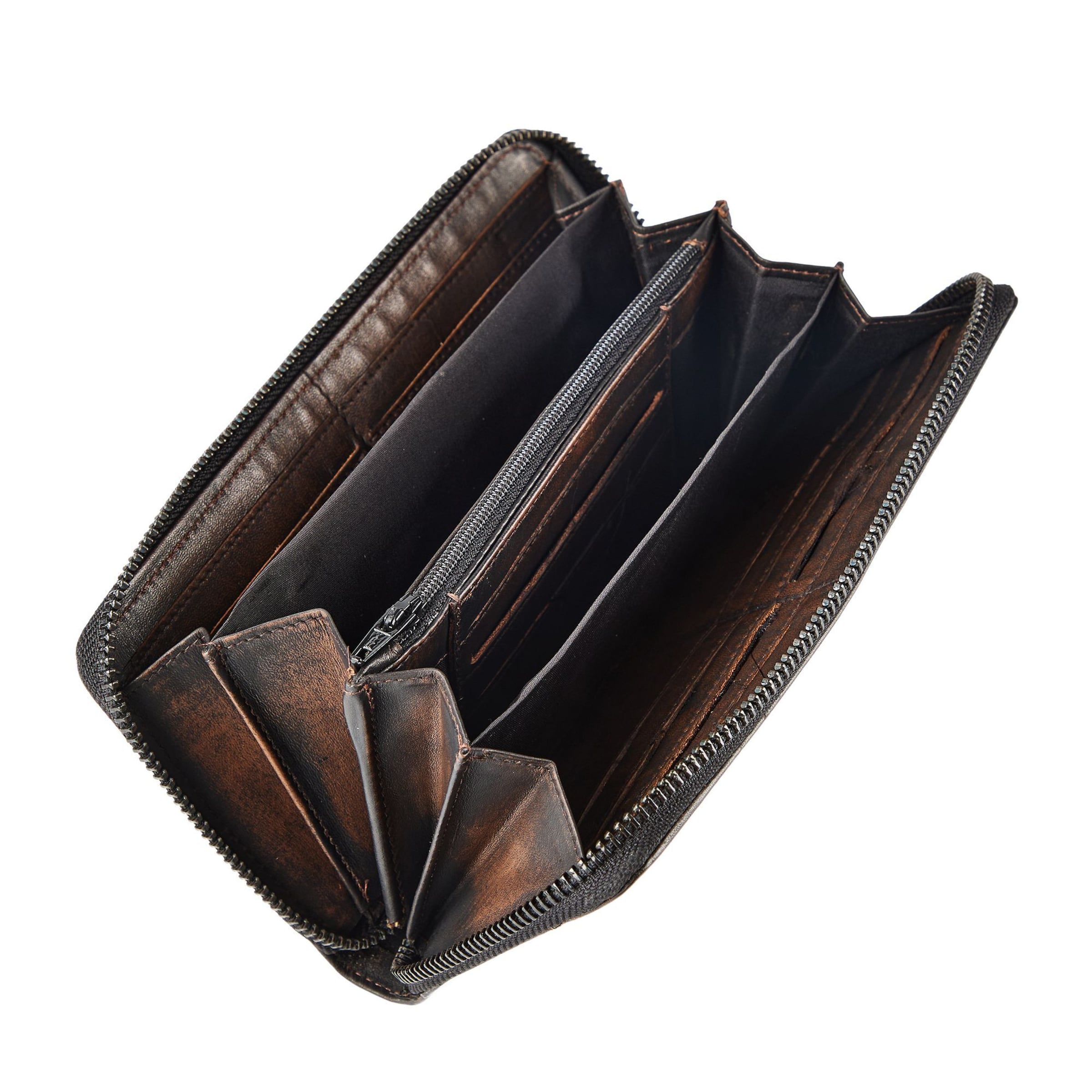 Portamonete 'Destressed' di GREENBURRY in marrone