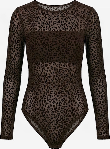 Urban Classics Shirt bodysuit in Brown: front