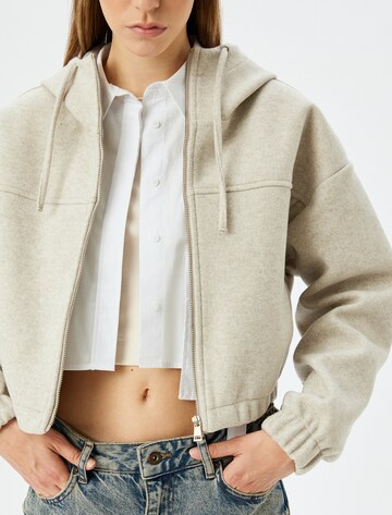 Koton Zip-Up Hoodie in Beige
