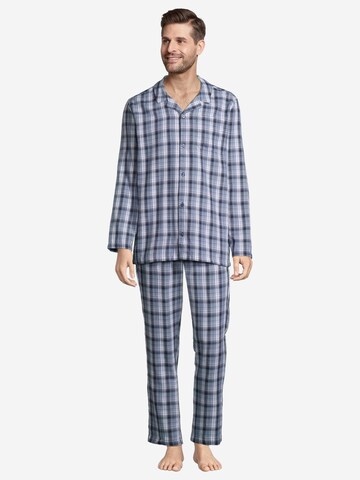 SEIDENSTICKER Pyjama lang 'Classic Twill' in Blauw: voorkant