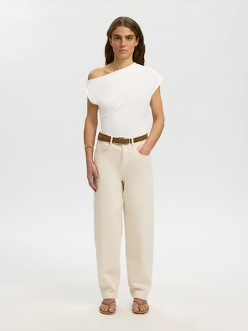 SELECTED - Camisa 'SLFMolly' em branco