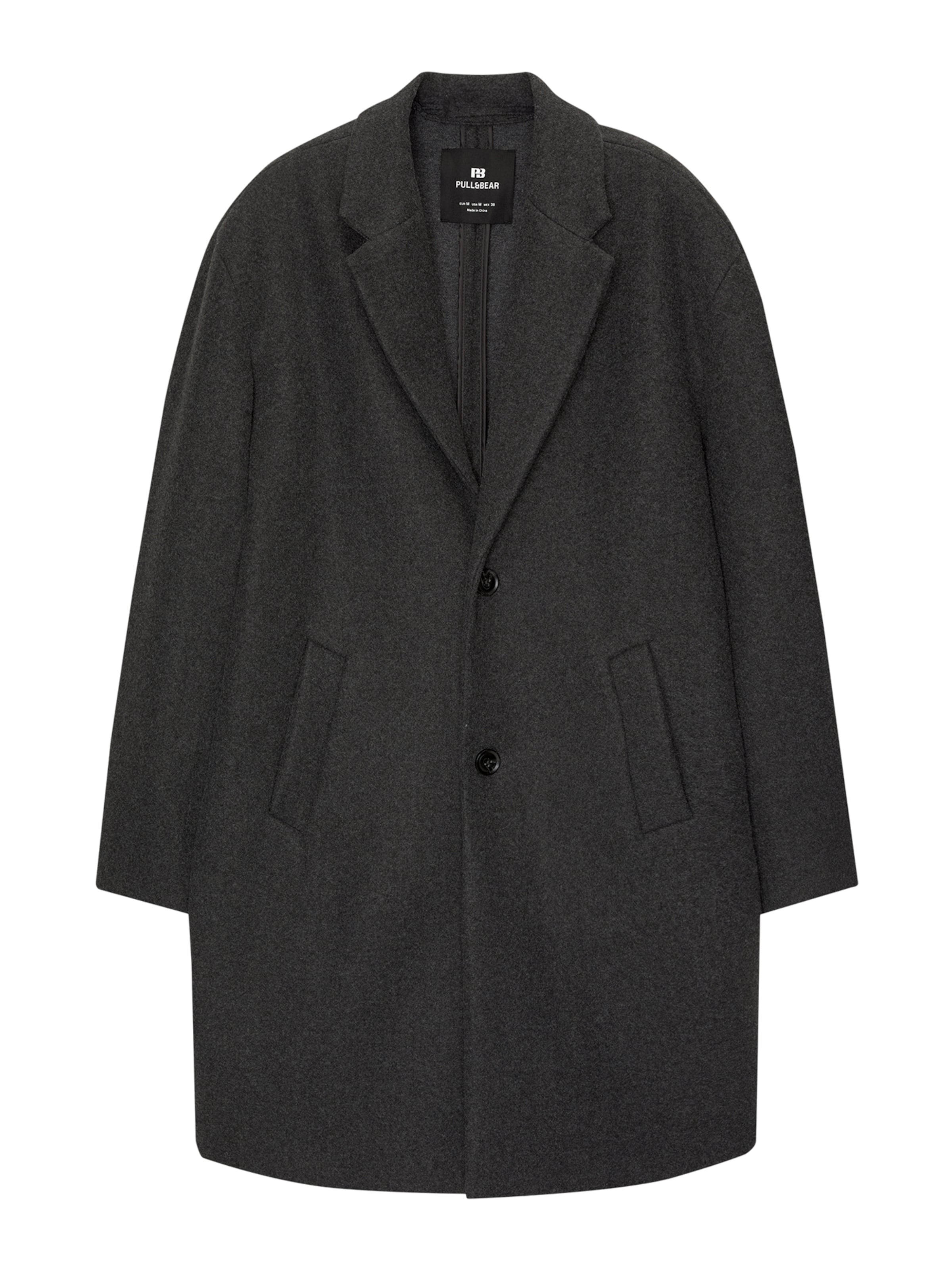 Pull&Bear Преходно палто в сиво: отпред