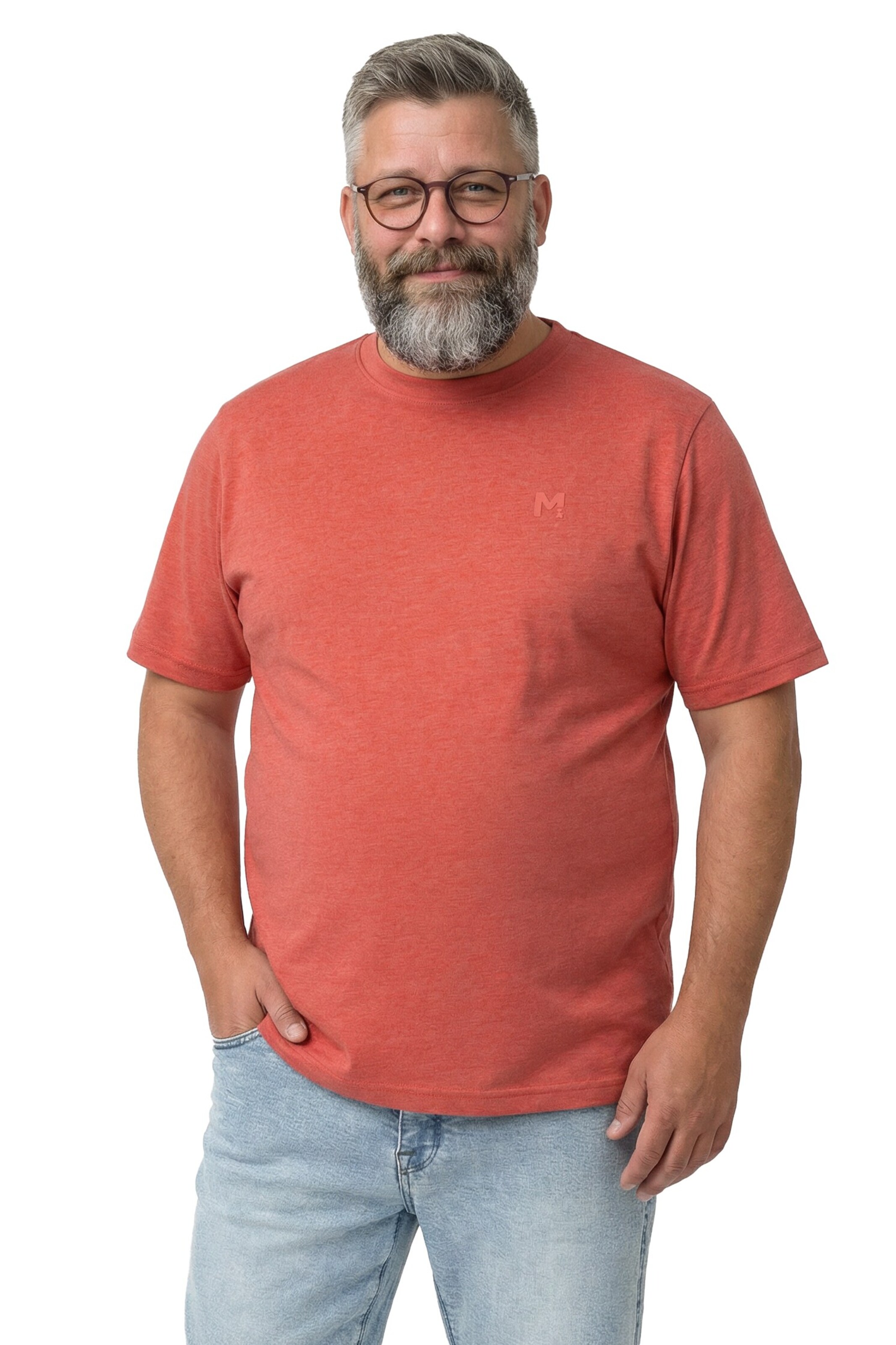 Men Plus Shirt in Orange: front