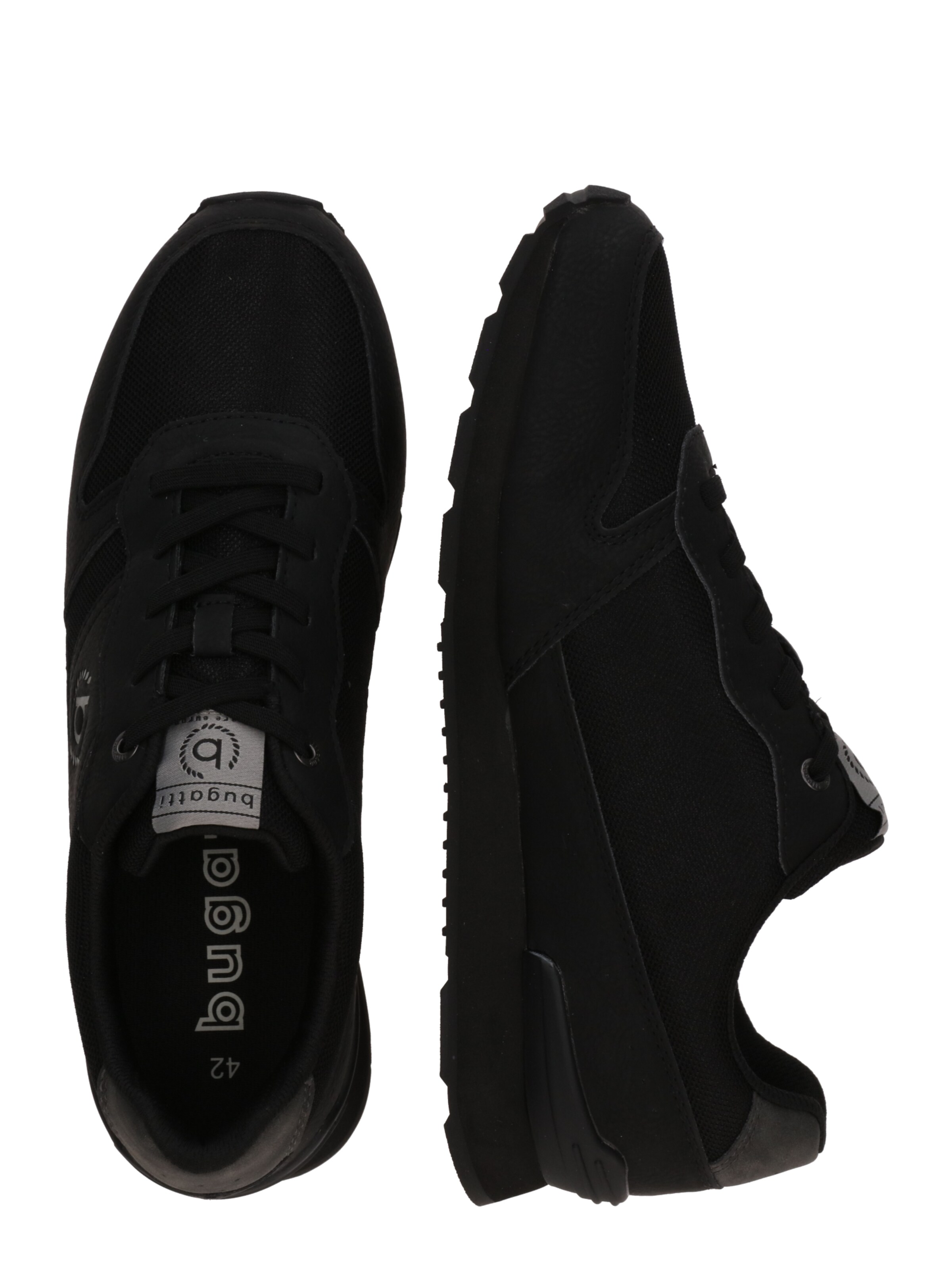 Baskets basses 'Ruggiero' bugatti en noir : sur le côté