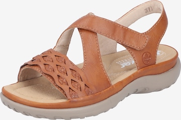 Rieker Strap Sandals in Brown: front