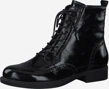 TAMARIS Lace-Up Ankle Boots in Black: front